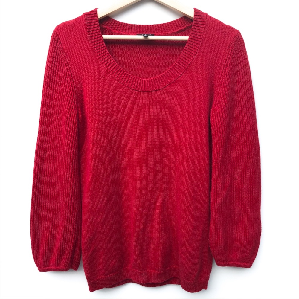 Talbots Red Heavy Knit Sweater Sz M / L